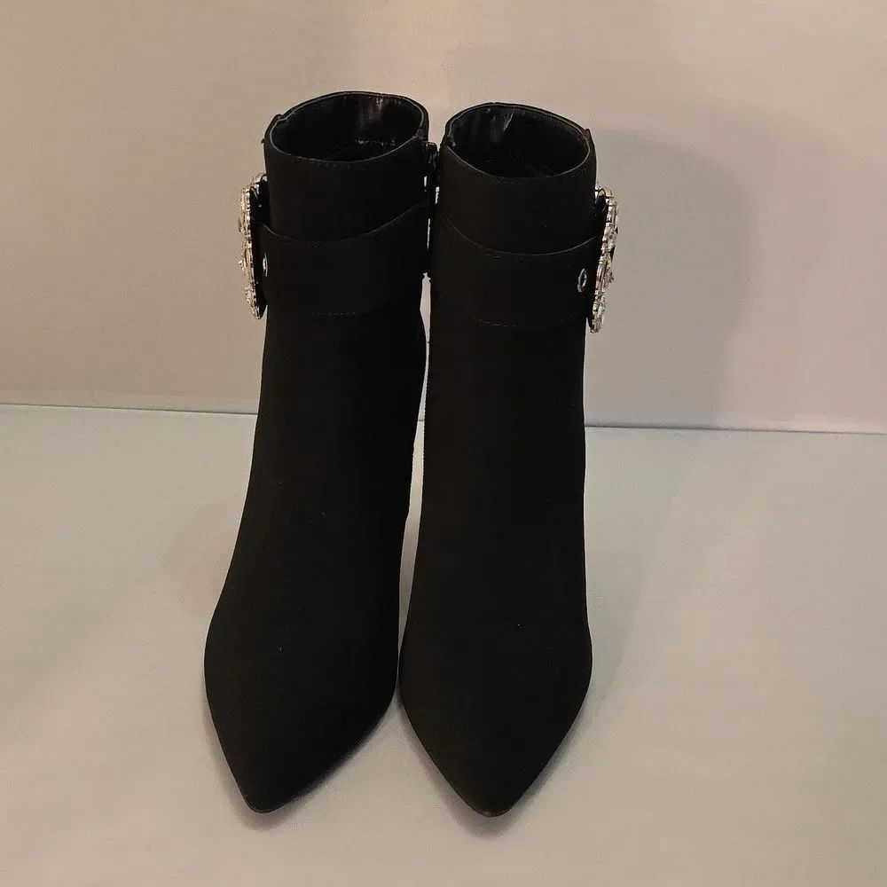Brand New Soda Pointed Toe With Crystal Buckle Bootie — image 2 of 8